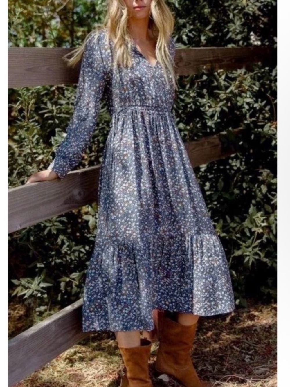 Rails Maple Dress Blue Ditsy Floral MIDI Dress Women Size XS Bohemian Boho
